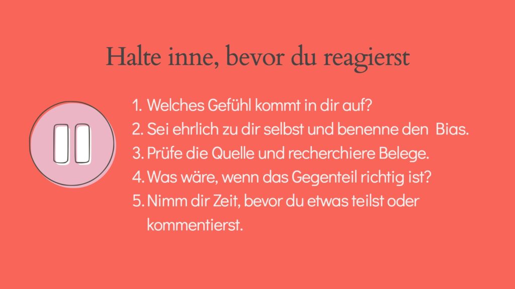Halte inne bevor du reagierst