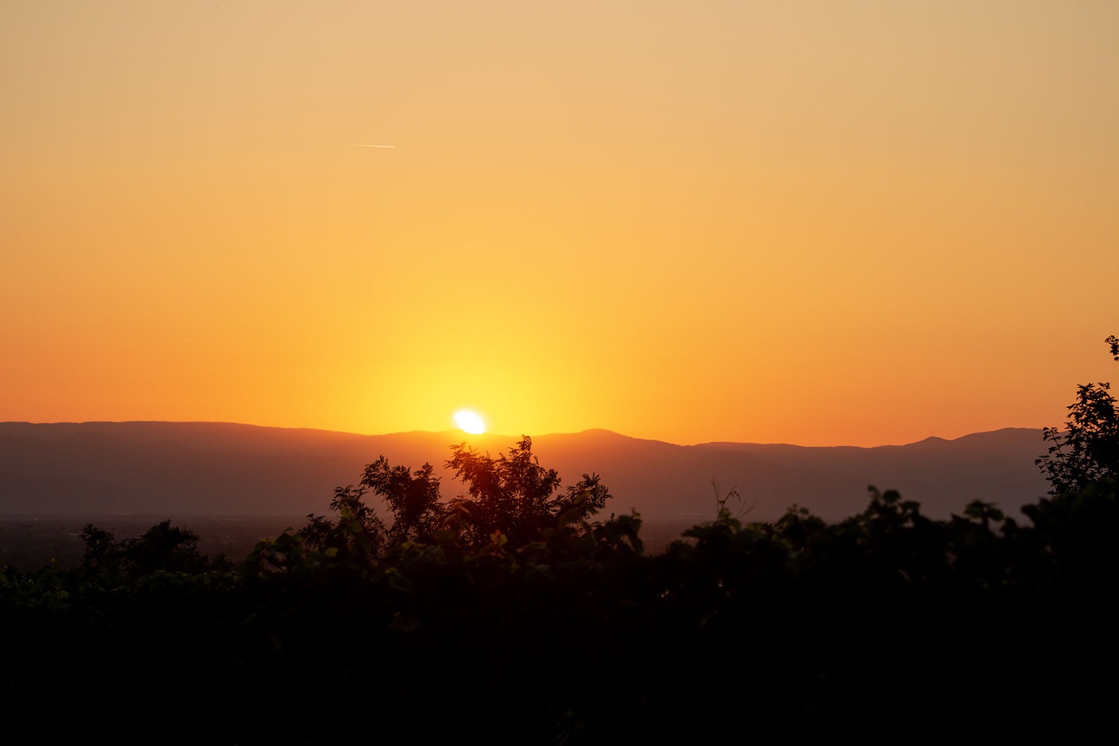 Sonnenuntergang hinter den Vogesen