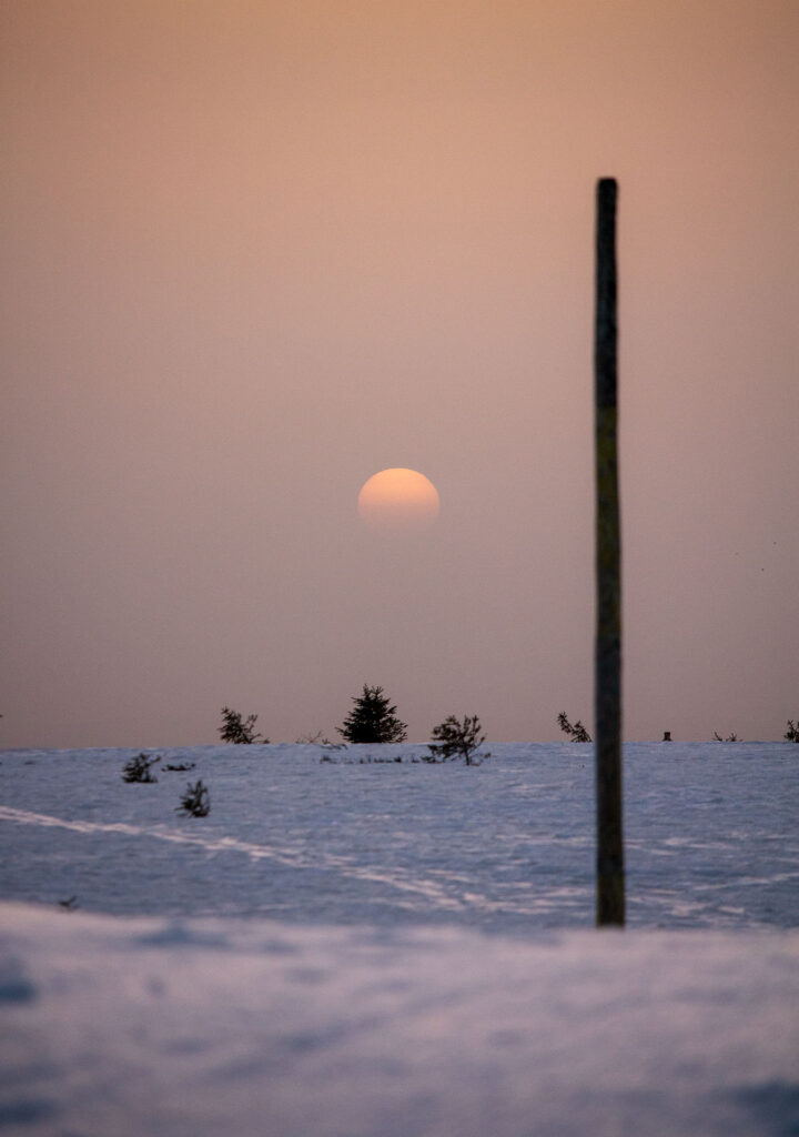 Morgendämmerung am Feldberggipfel